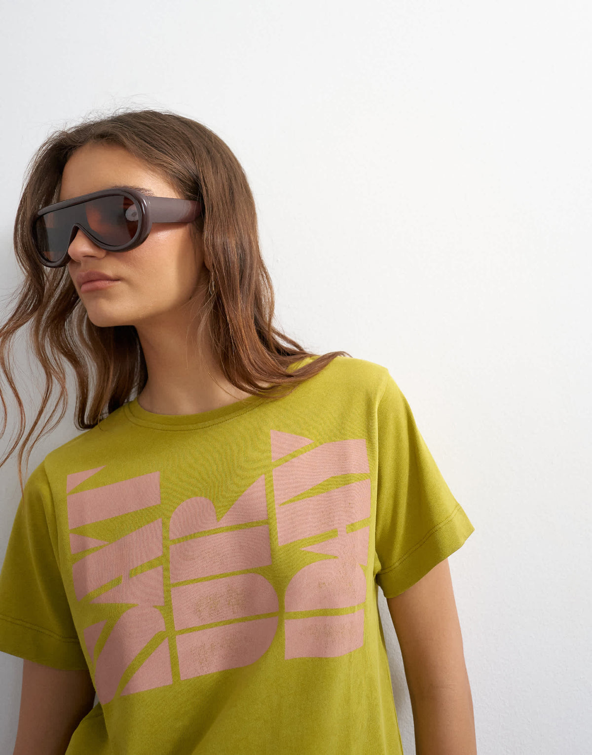 Topshop Saturday graphic tee in green