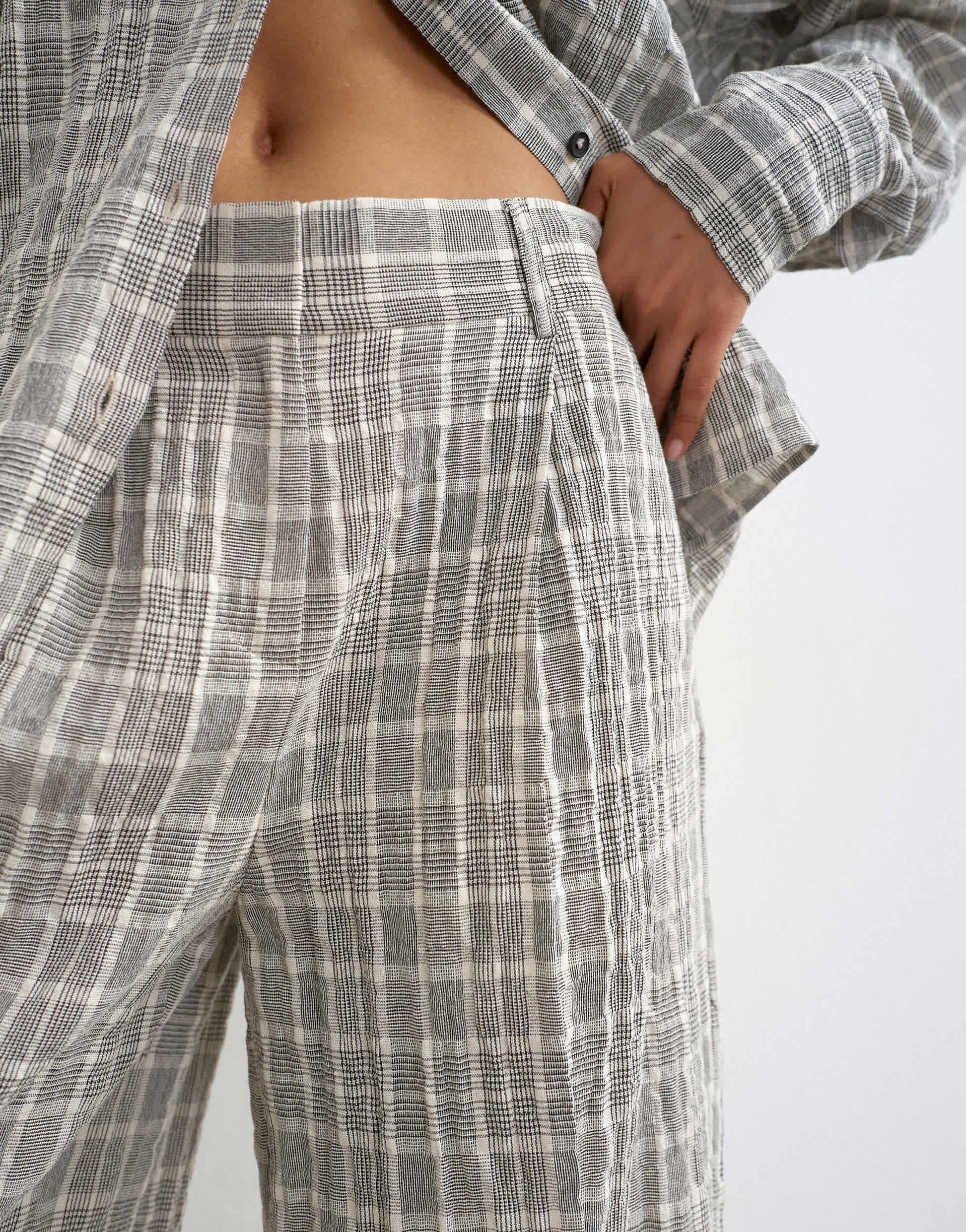 Topshop co ord longline bermuda short in mono check
