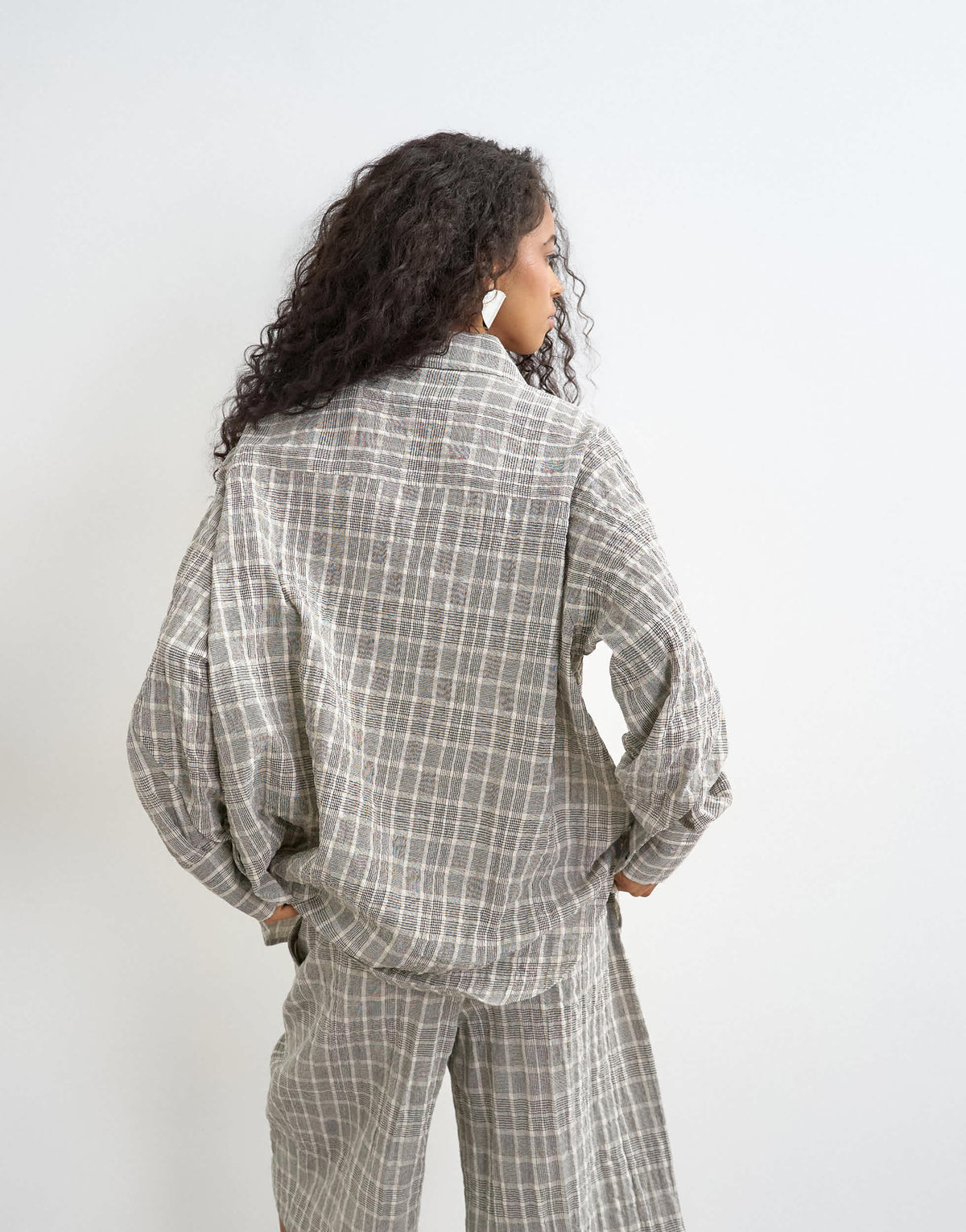 Topshop co ord shirt in mono check