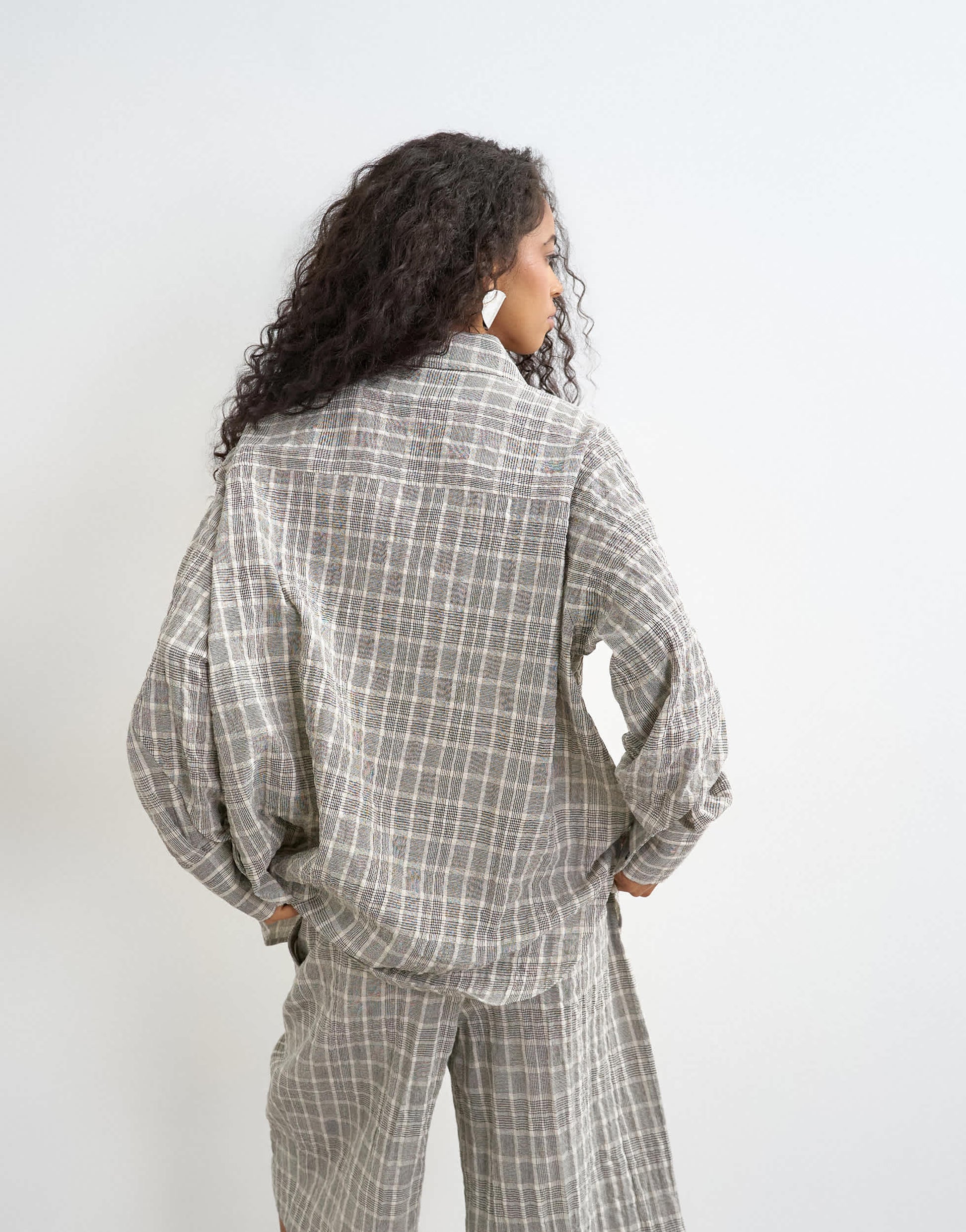 Topshop co ord shirt in mono check