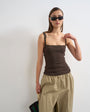 Topshop lace trim cami in dark chocolate
