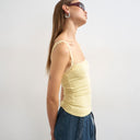 Topshop lace trim cami in yellow