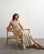 Topshop co-ord dropped waist deep v maxi skirt in buttermilk stripe