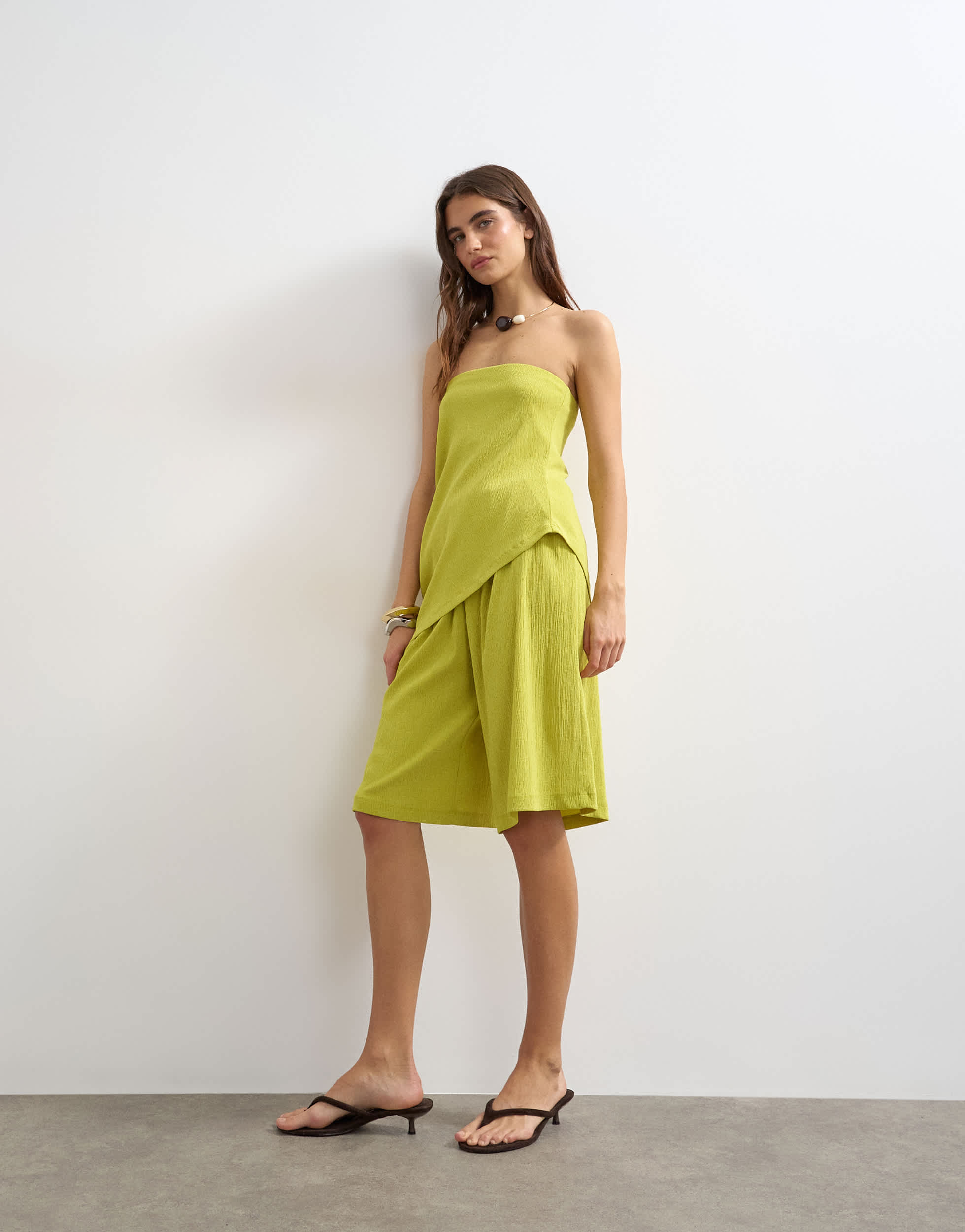 Topshop textured board short co-ord in green