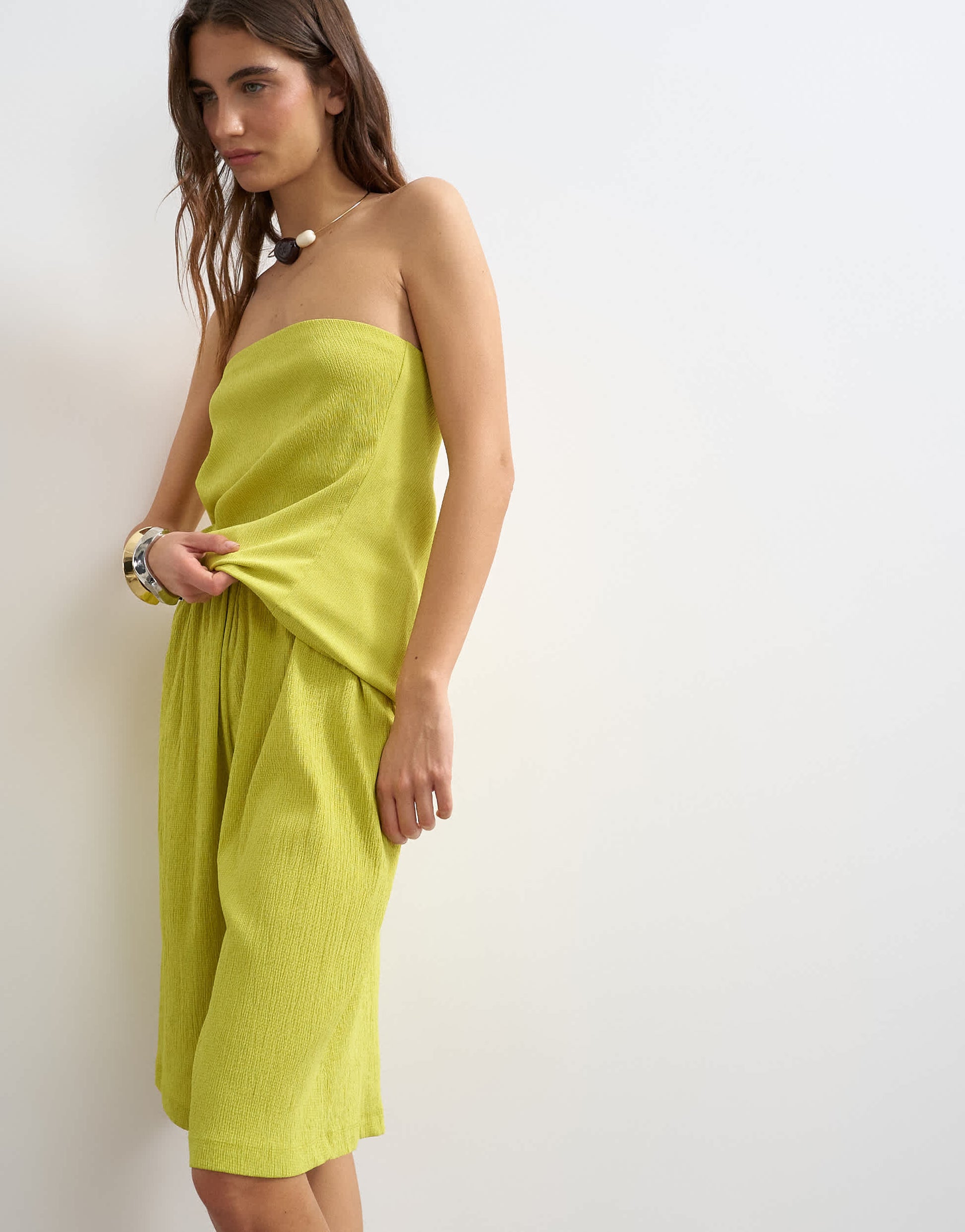 Topshop textured board short co-ord in green