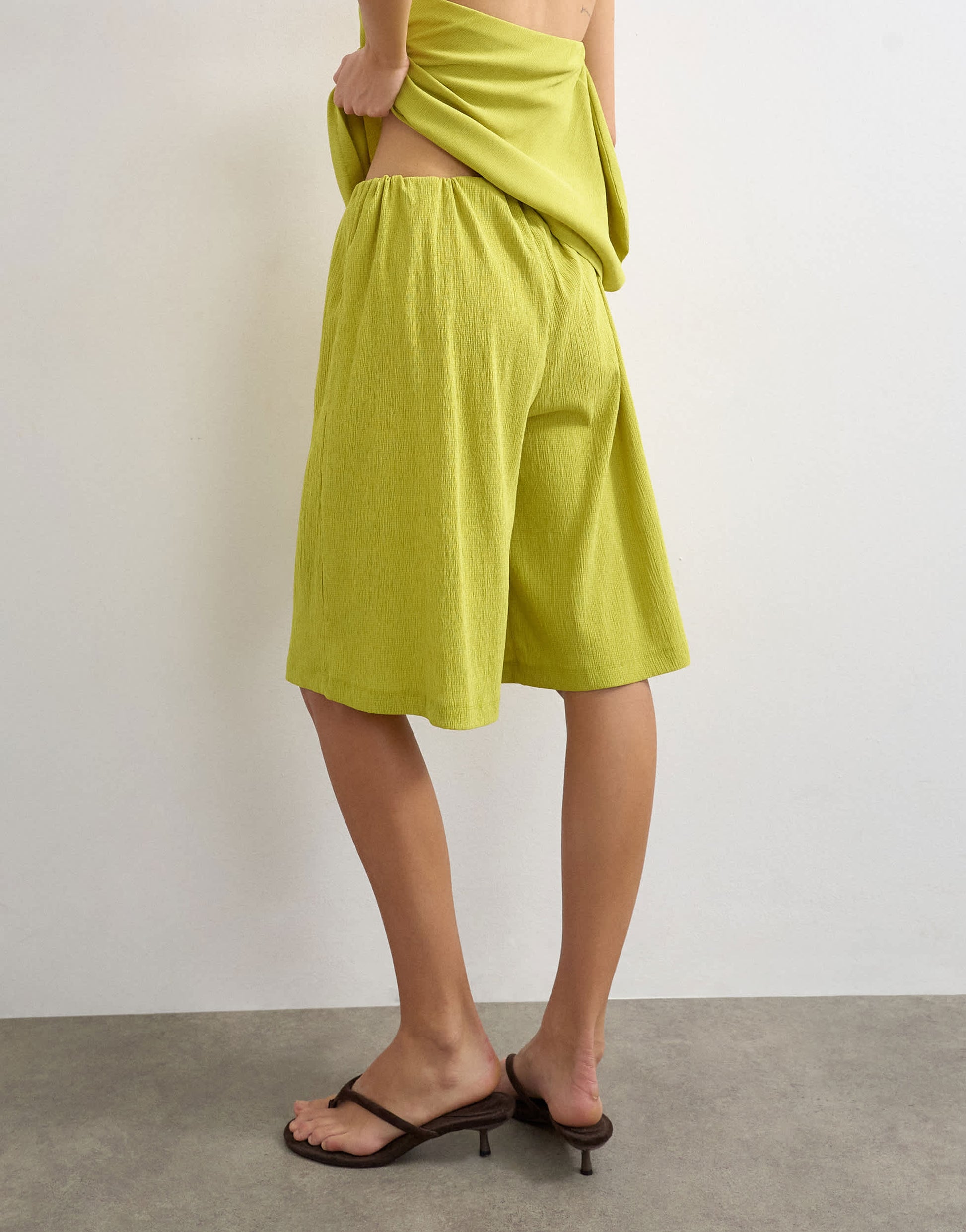 Topshop textured board short co-ord in green