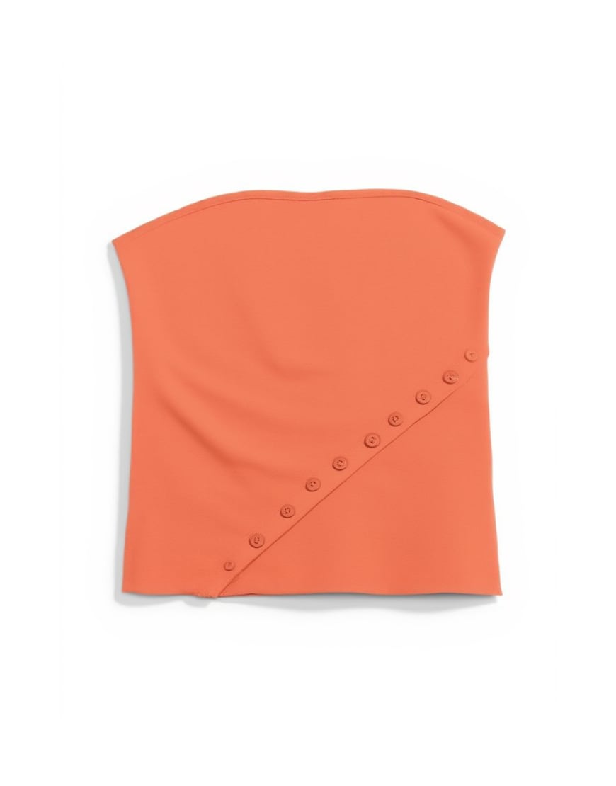 Topshop bandeau button detail top in coral