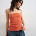 Topshop bandeau button detail top in coral