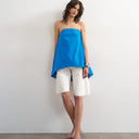 Topshop high low bandeau top in colbalt blue