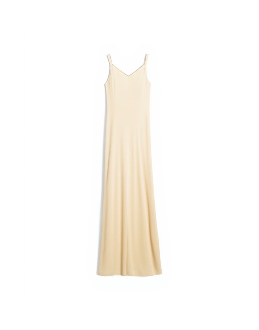 Topshop satin twist strap maxi dress in buttermilk