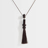 Collier Topshop Magnus en cordon avec perles et pompon couleur chocolat