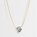 Topshop Mika rope choker with shell pendant in off white and silver