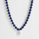 Collier perlé Topshop Marais avec pendentif perle en fausse marbrure bleue et blanche