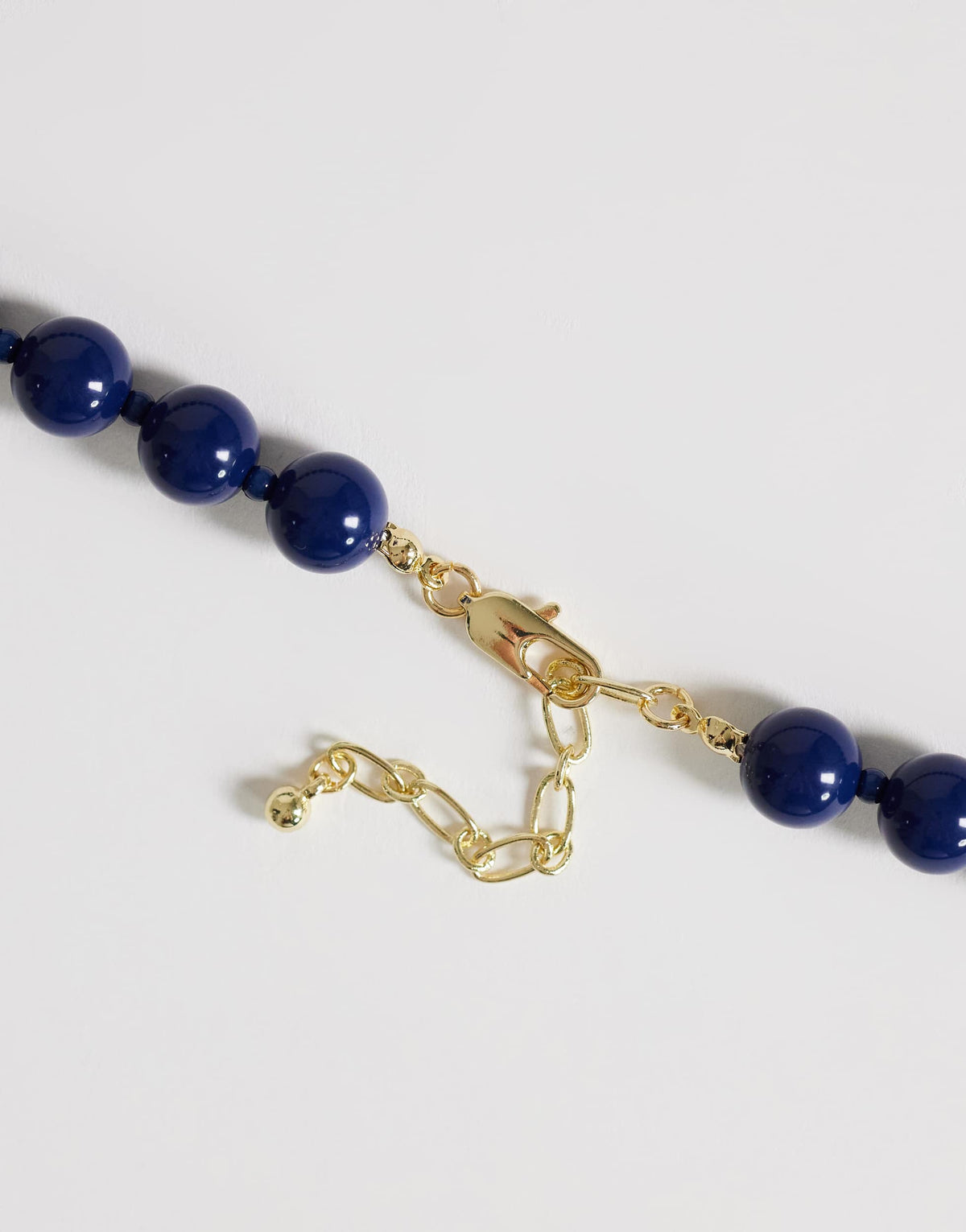 Topshop Marais beaded necklace with pearl charm in blue and white faux marble
