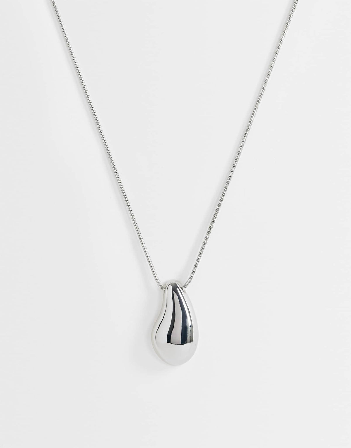 Topshop Matilda teardrop pendant necklace in silver