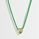 Topshop Mika rope choker with shell pendant in green and gold