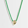 Topshop Mika rope choker with shell pendant in green and gold