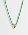 Topshop Mika rope choker with shell pendant in green and gold