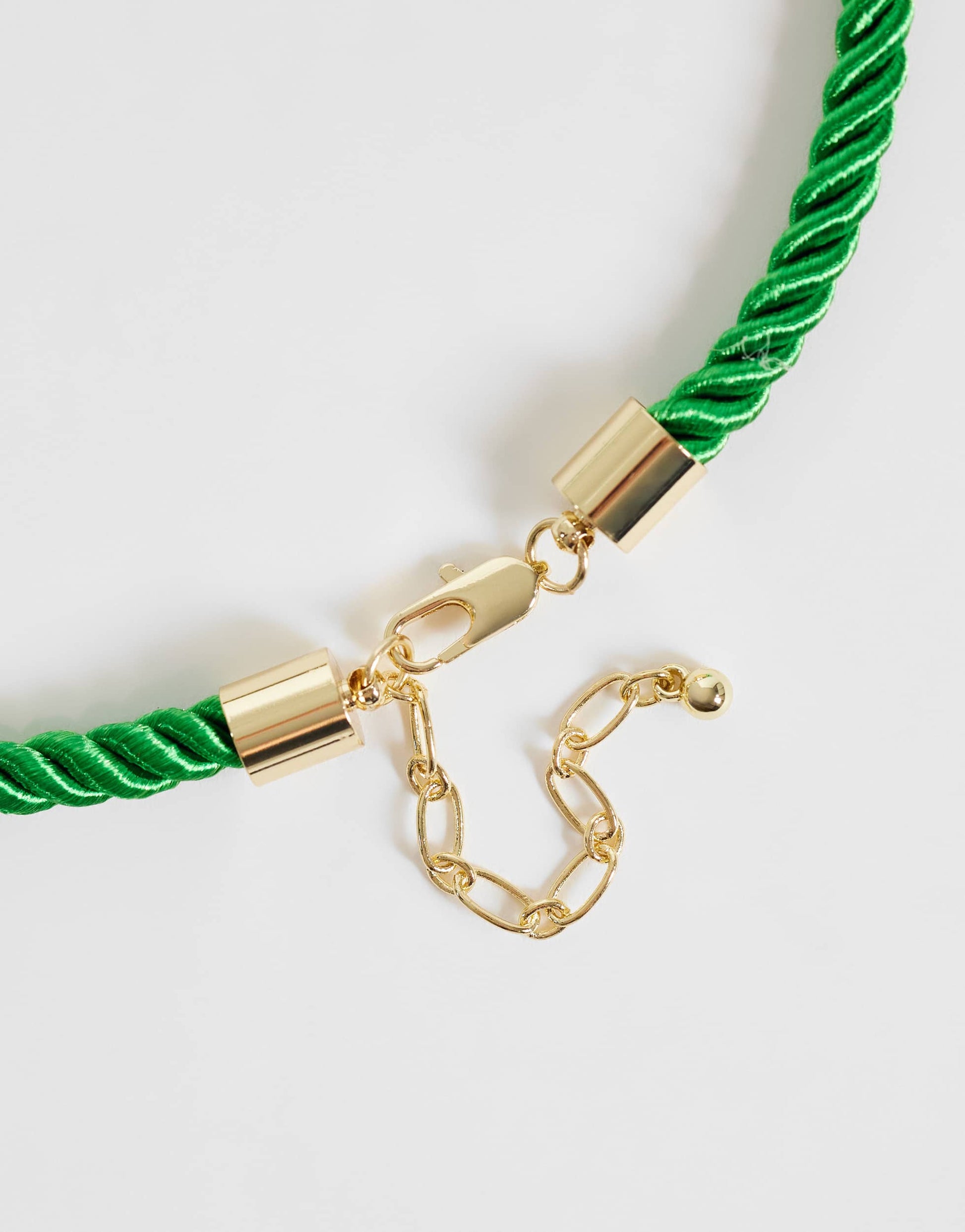 Topshop Mika rope choker with shell pendant in green and gold