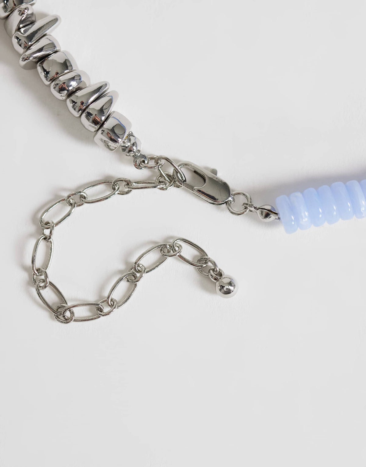 Topshop Mateo beaded necklace in silver and blue
