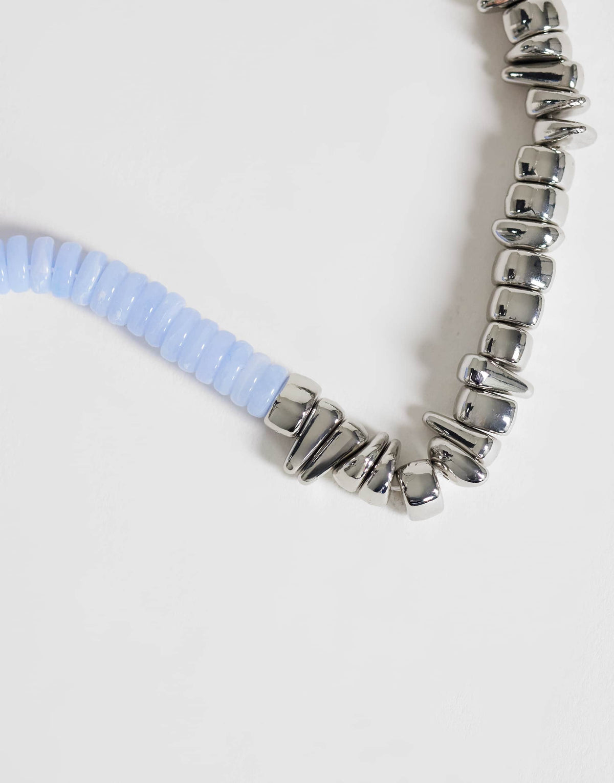 Topshop Mateo beaded necklace in silver and blue