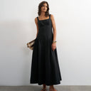 Robe longue Topshop à taille basse noire