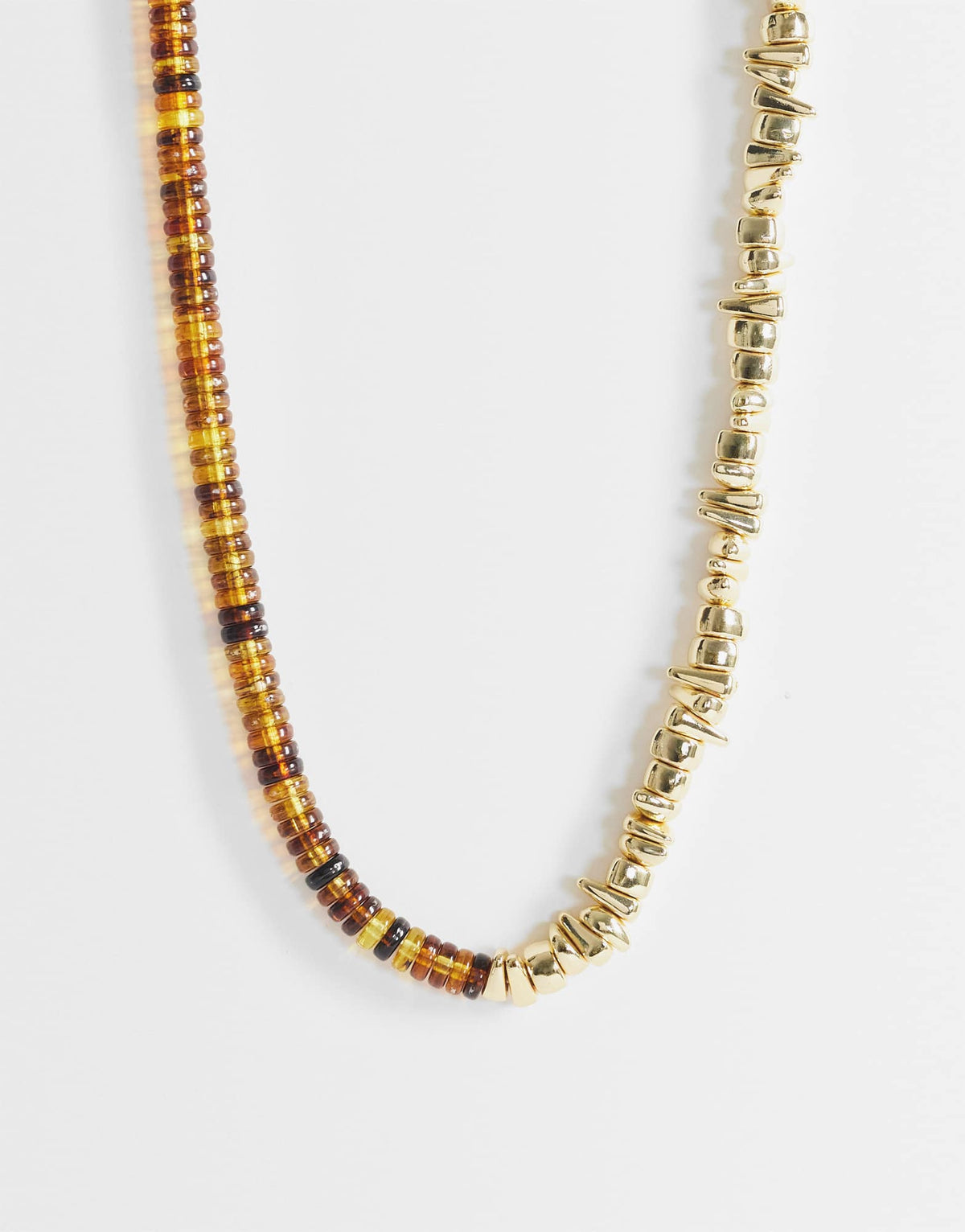 Topshop Mateo beaded necklace in gold and orange