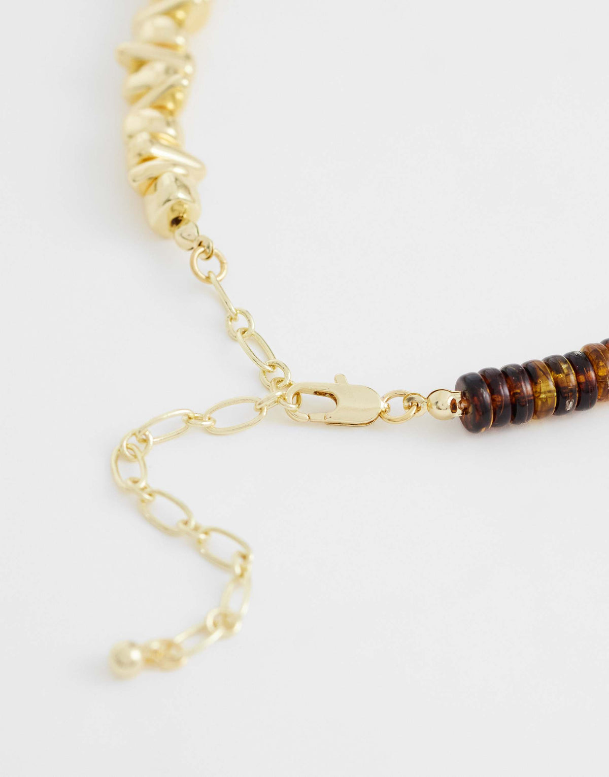 Topshop Mateo beaded necklace in gold and orange