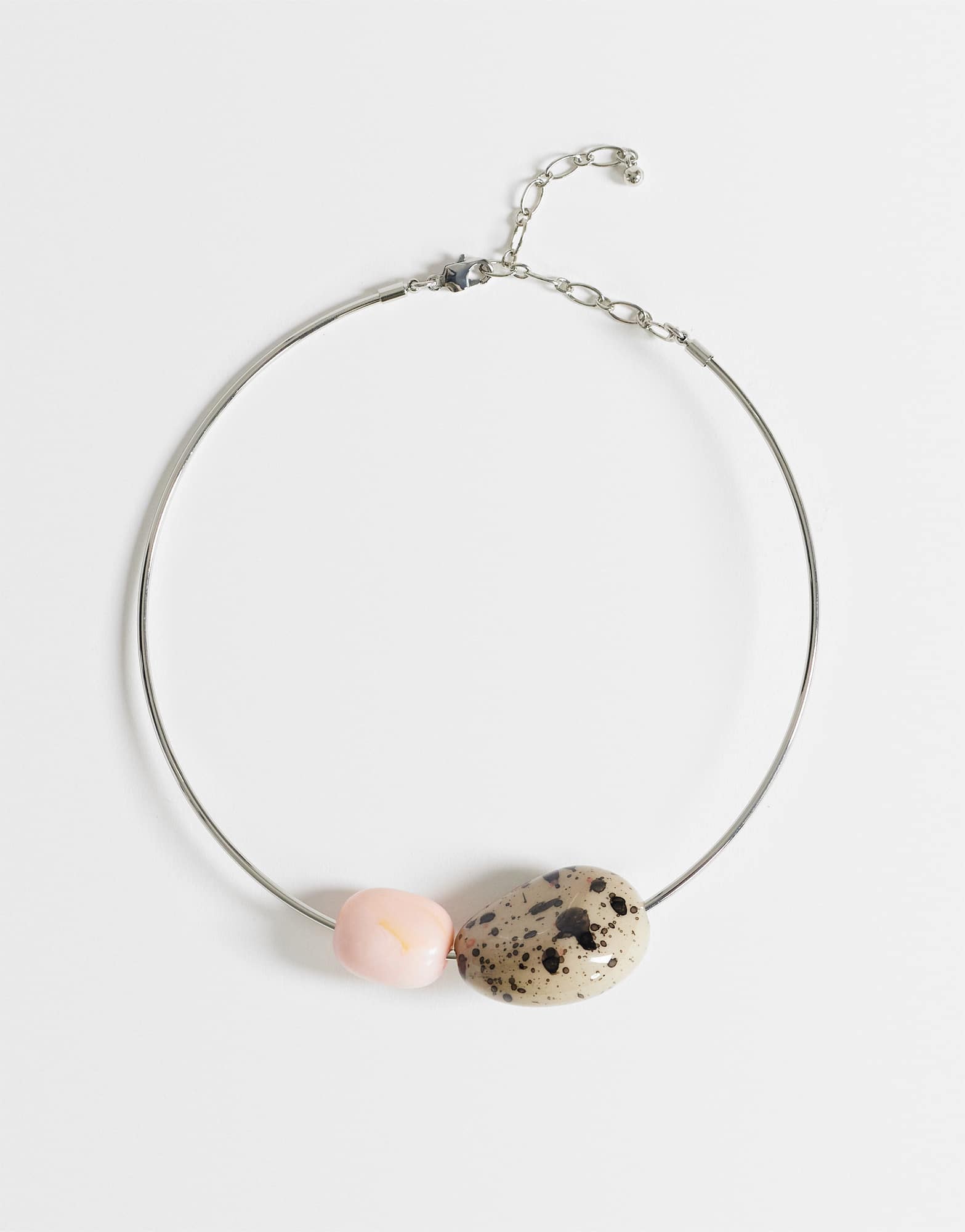 Topshop Mila collier ras du cou avec pierres roses et effet dalmatien