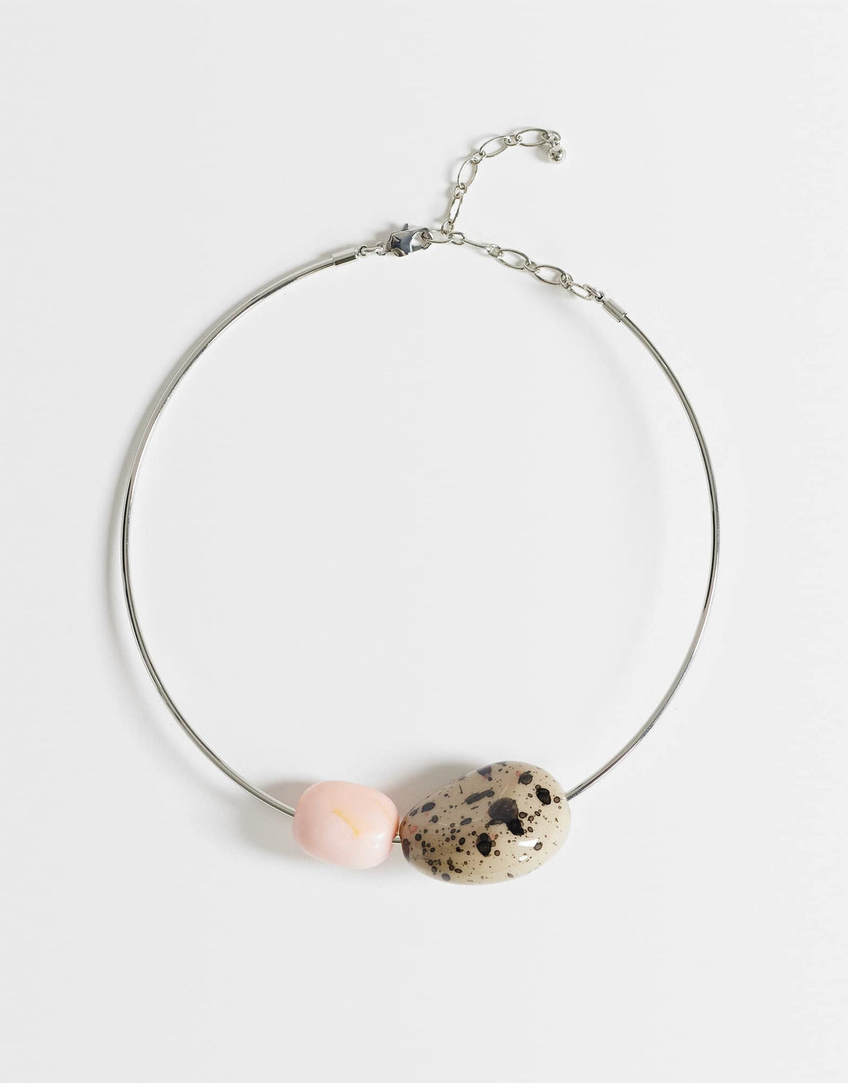 Topshop Mila choker necklace with pink and dalmatian stones
