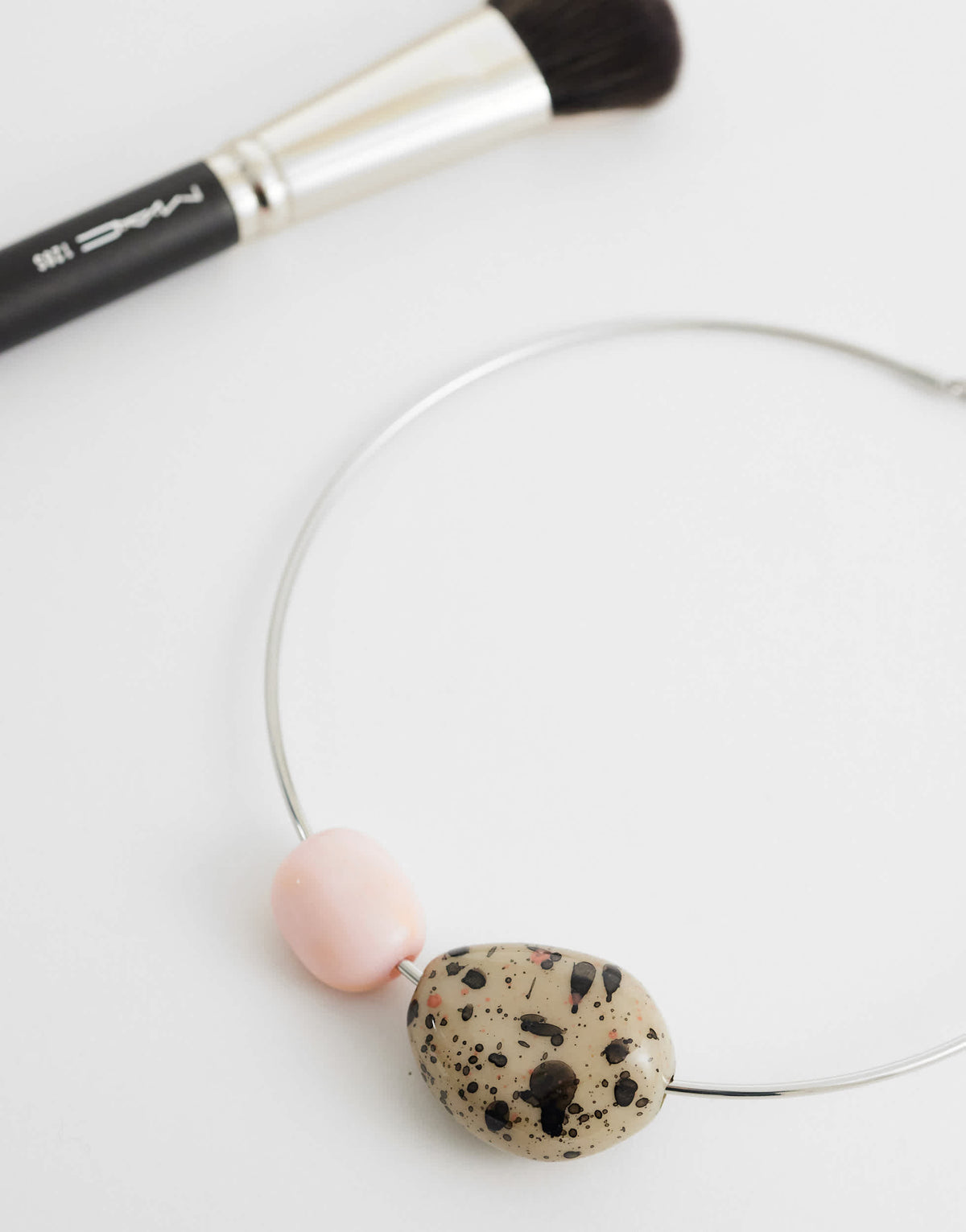 Topshop Mila choker necklace with pink and dalmatian stones