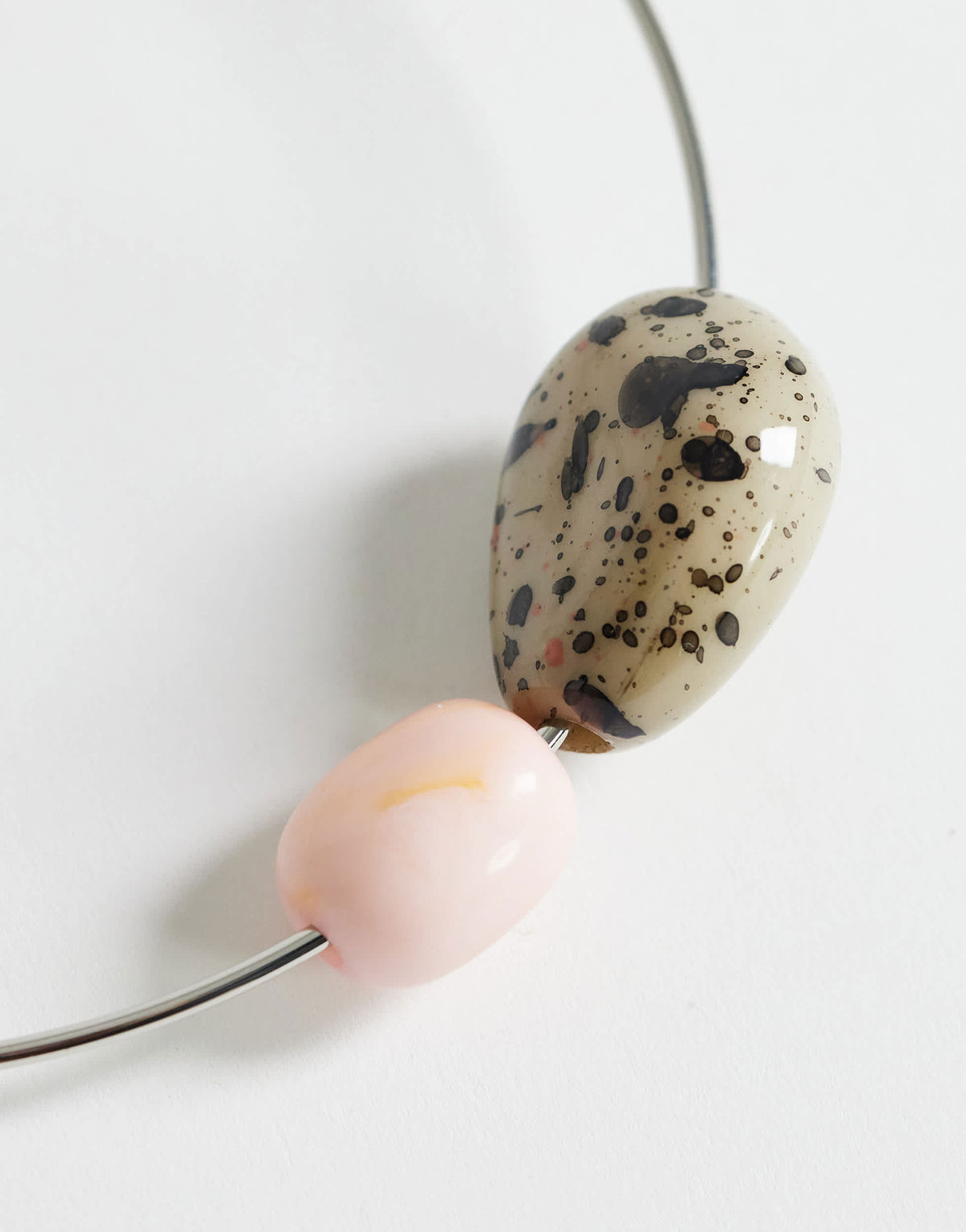 Topshop Mila choker necklace with pink and dalmatian stones