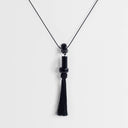 Collier Topshop Magnus en velours côtelé avec perles et pompon noir
