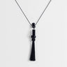 Collier Topshop Magnus en velours côtelé avec perles et pompon noir