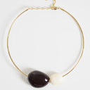Collier ras-du-cou Mila Topshop avec pierres crème et chocolat