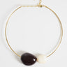Collier ras-du-cou Mila Topshop avec pierres crème et chocolat