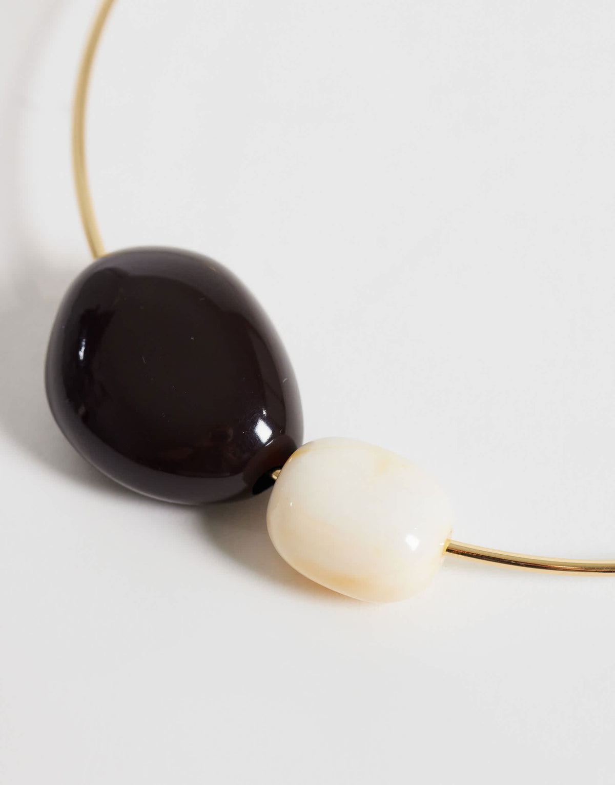 Topshop Mila choker necklace with cream and chocolate stones