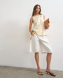 Topshop open back chuck on linen rich tank in stone