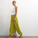 Topshop crinkle balloon trouser in green