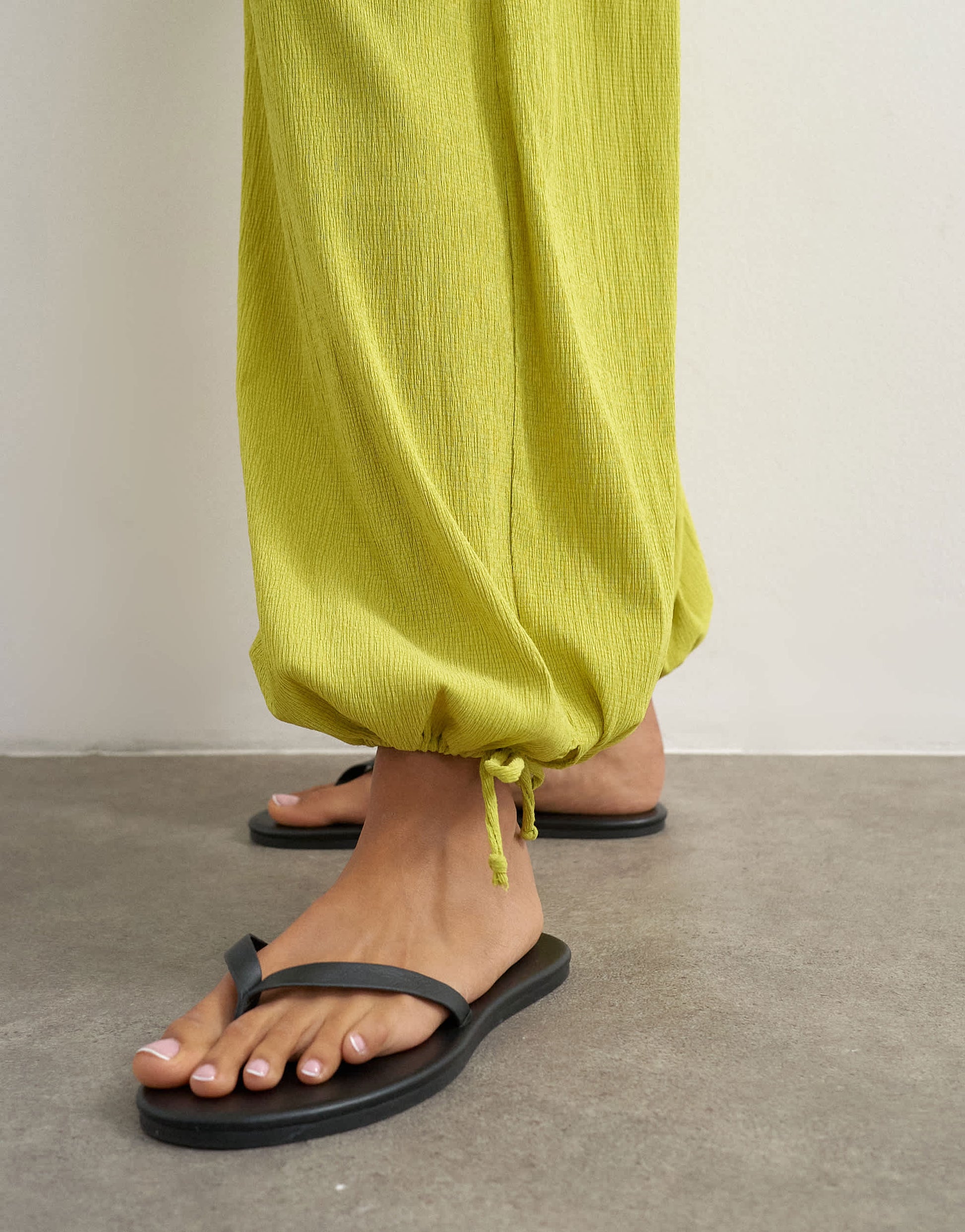 Topshop plisse balloon trouser in green