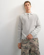 Topman classic fit knitted polo in grey