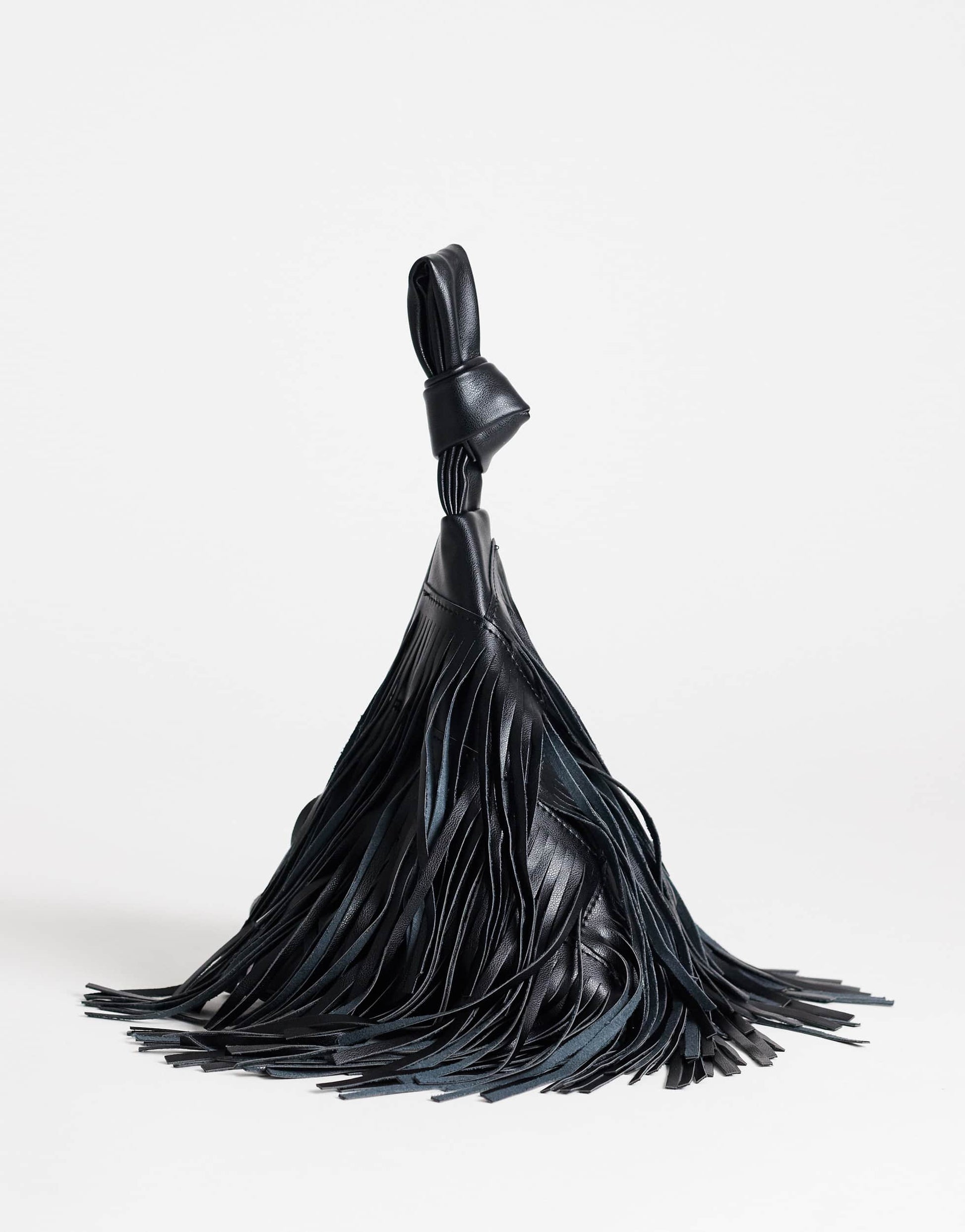 Topshop Jada small fringe wristlet grab bag in black