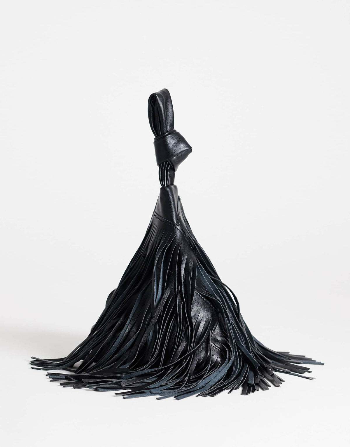 Topshop Jada small fringe wristlet grab bag in black