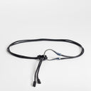 Topshop Annie hardware tie belt in black and silver