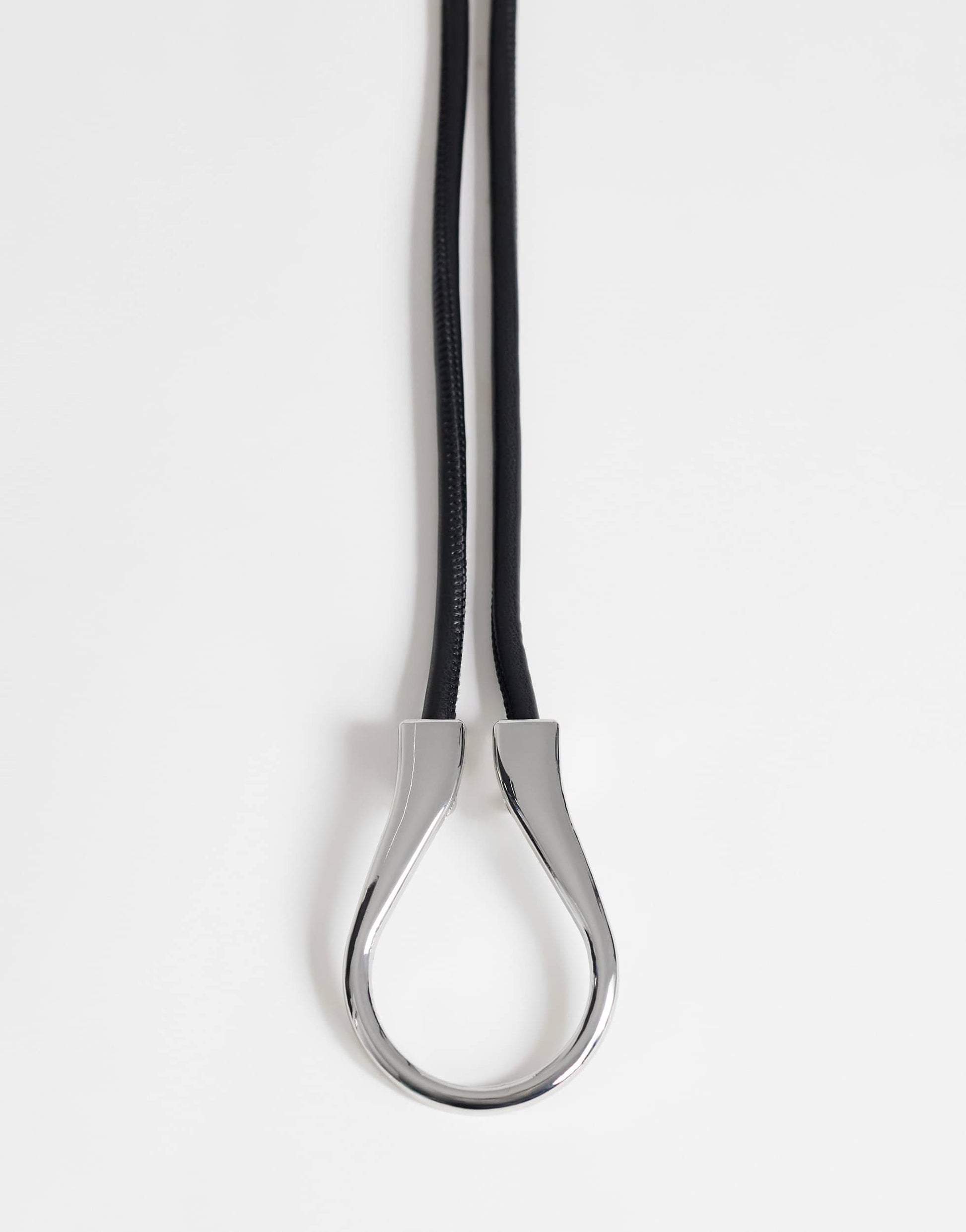 Topshop Annie hardware tie belt in black and silver