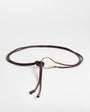Topshop Annie hardware tie belt in chocolate and gold