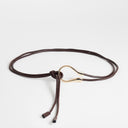 Topshop Annie hardware tie belt in chocolate and gold