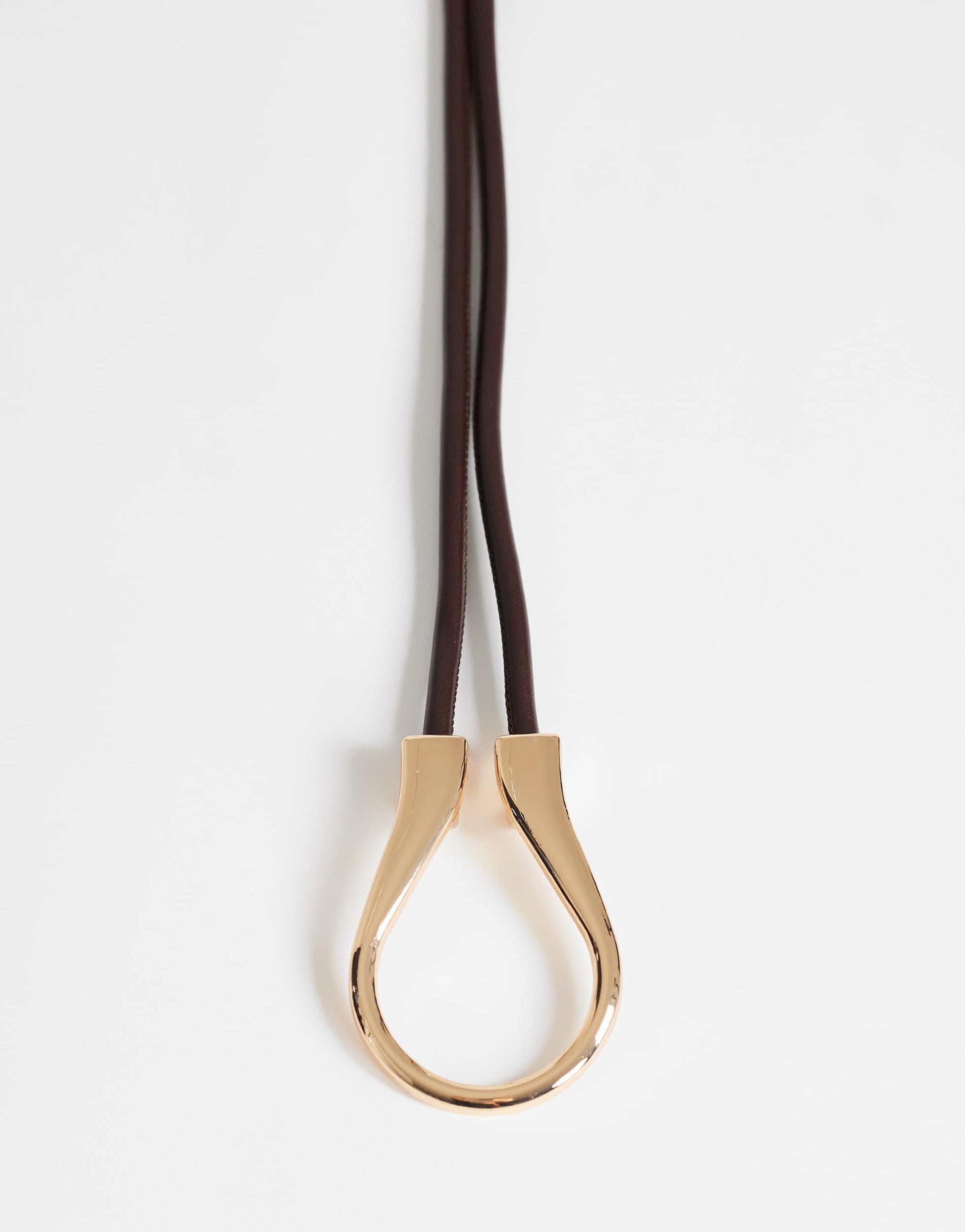 Topshop Annie hardware tie belt in chocolate and gold