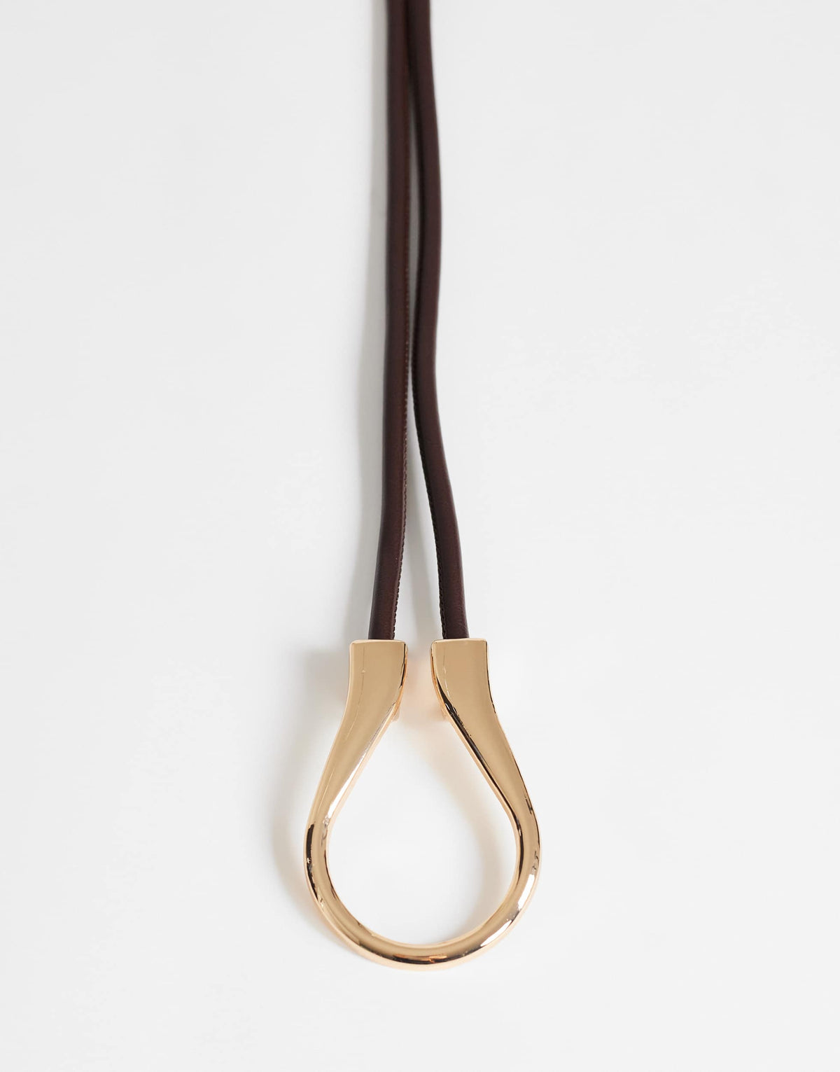 Topshop Annie hardware tie belt in chocolate and gold