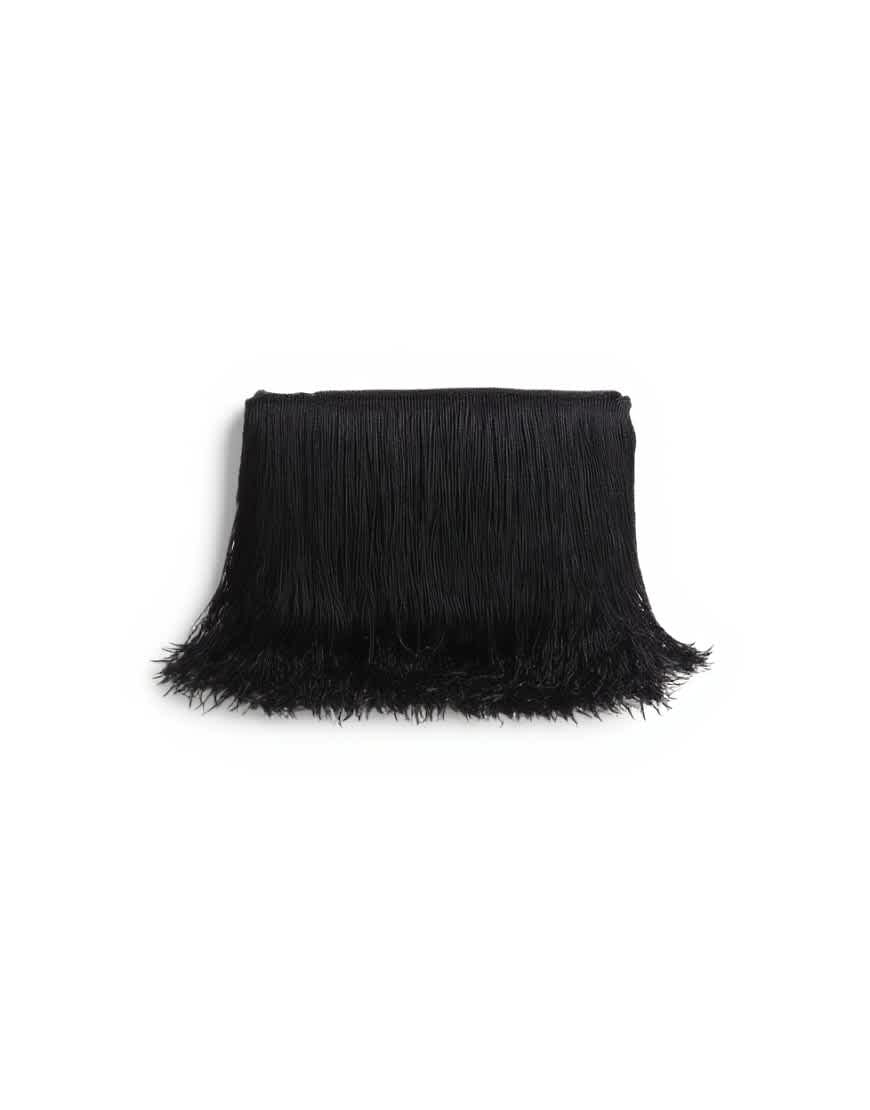 Topshop Jasmine small fringe envelope bag in black